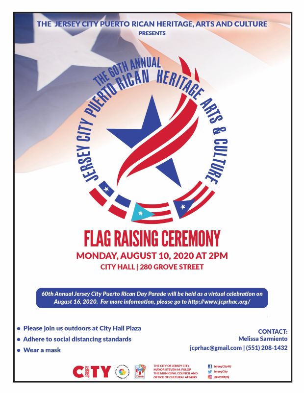 Puerto Rican Flag Raising Flyer Background is the flag, which has five equal horizontal bands of red (top and bottom) alternating with white; blue equilateral triangle based on the hoist side bears a large, white, five-pointed star in the center