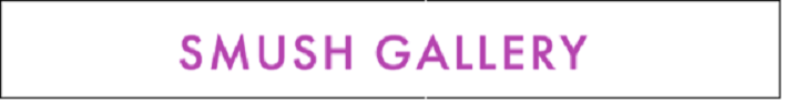 SMUSH Gallery Logo White background Purple Lettering