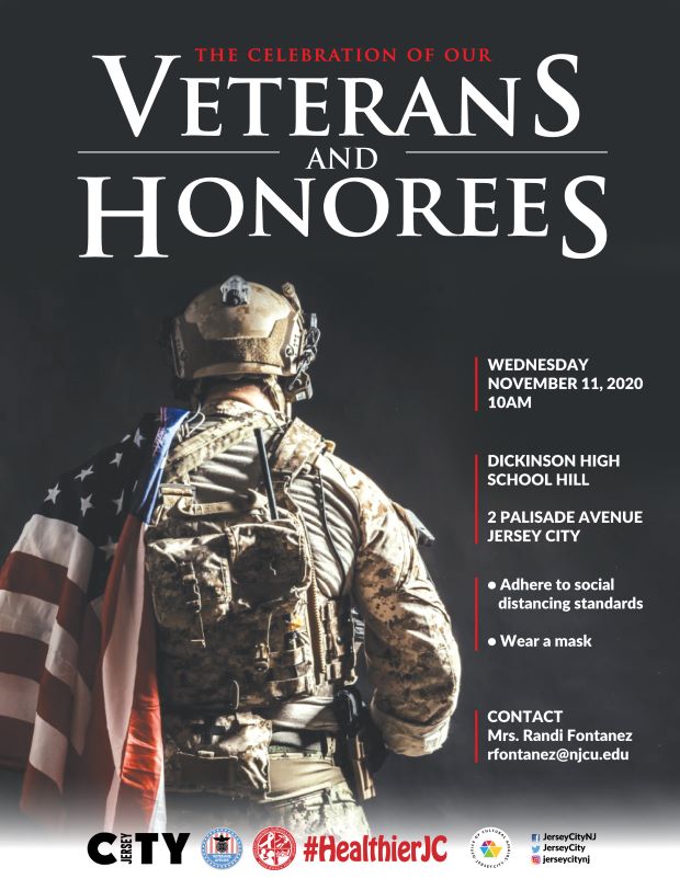 Veterand and Honerees Flyer Black background that is serving in combat with American flag
