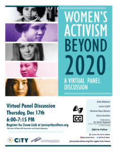 Women's Activism Beyond 2020 flyer