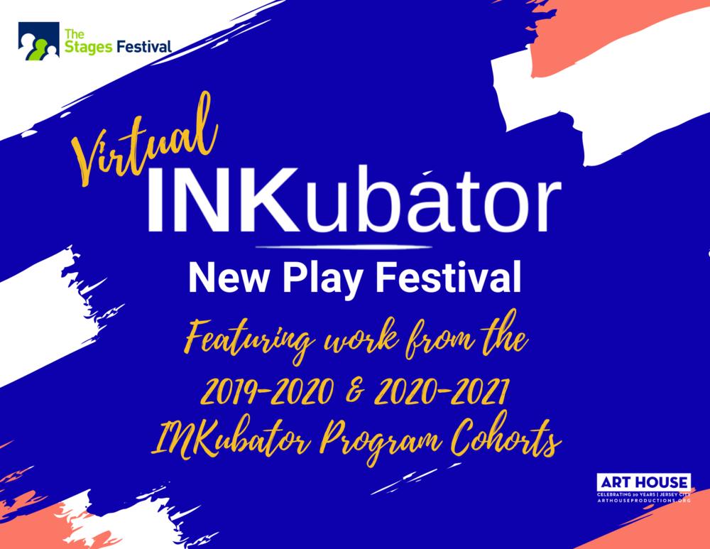 Virtual INKubator flyer Purple and white Yellow wordage detail event