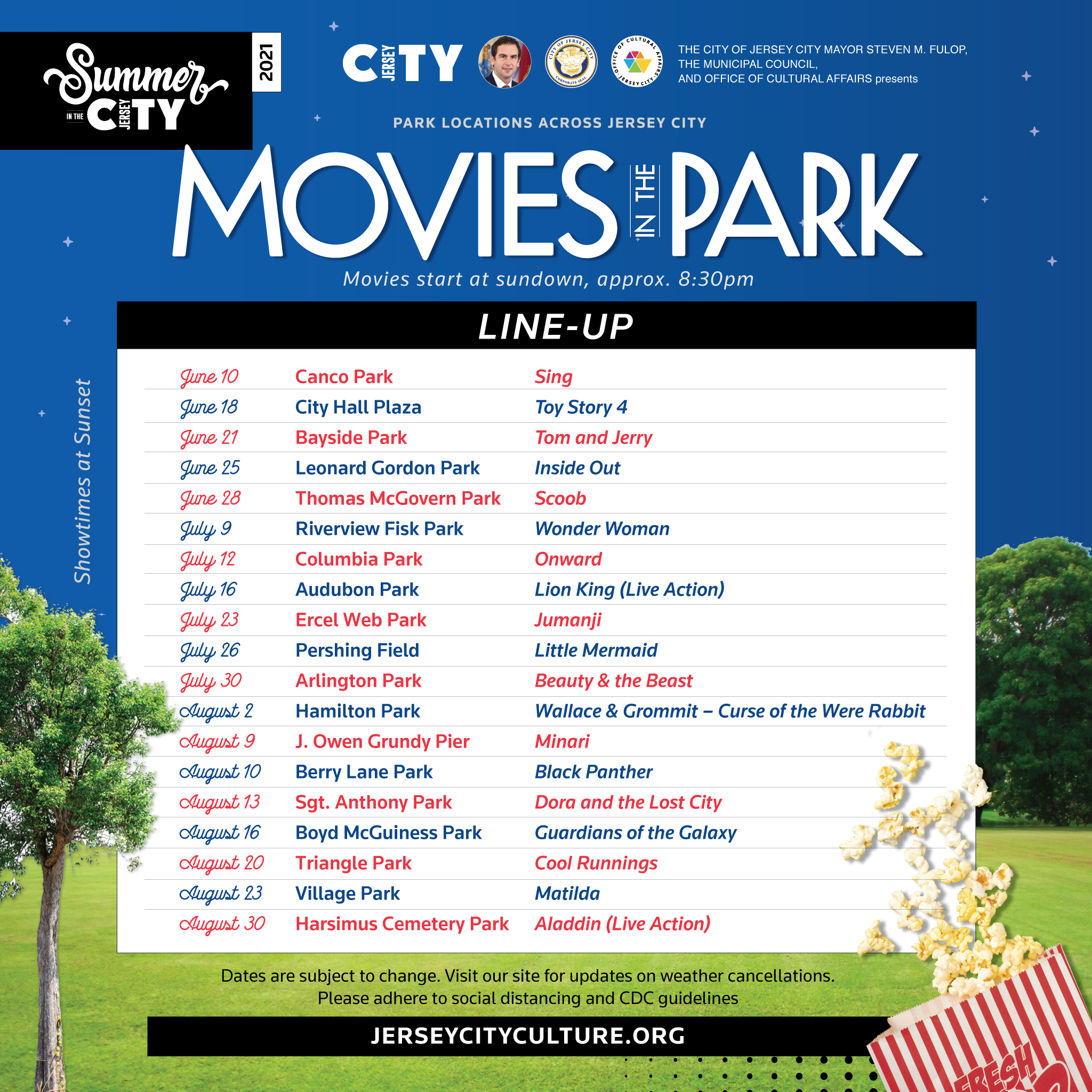 "Movies in the Park"are Back!! Jersey City Cultural Affairs