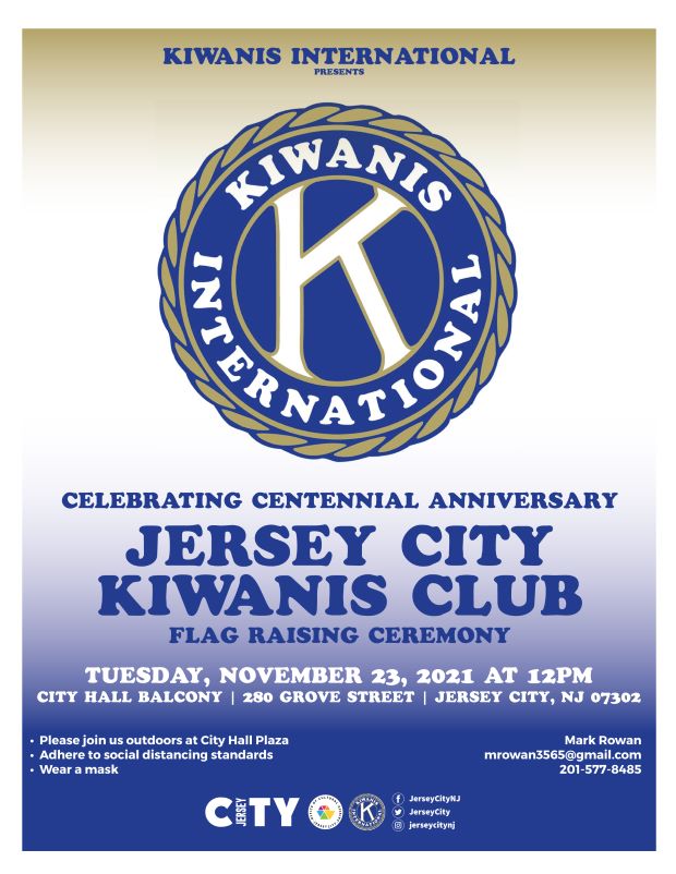 Round seal with a blue background with large white letter K outlined in gold in center. Seal is outline with a gold twisted chain. The words Kiwanis International surround the large k.