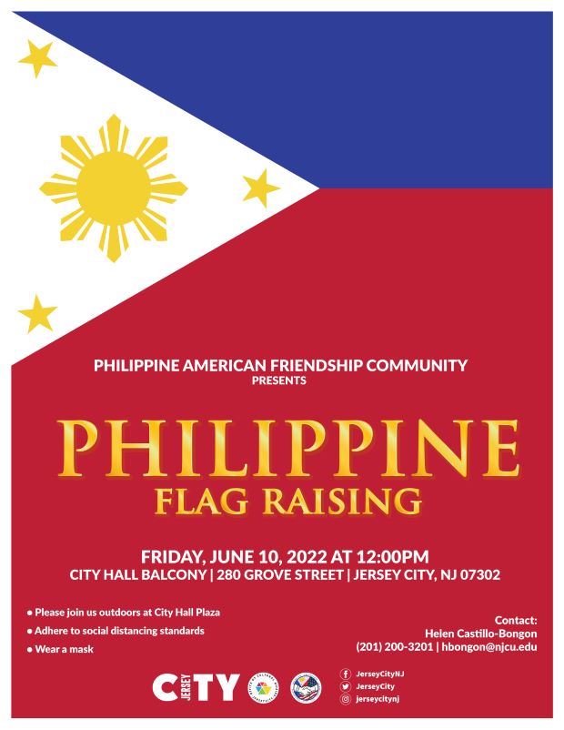 The flyer is the Philippine Flag. the center of the page down to the bottom is the announcement for the flag raising. 