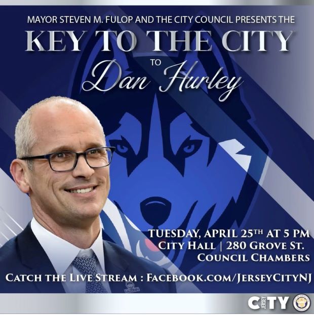 The flyer is a picture of Dan Hurley on the left. The information for the event is listed along the top of the page and the bottom of the page.