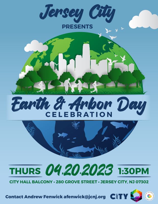 The flyer is sky blue with the earth in the middle. The top parkt of the earth are people playing in a park with a city scape behind them. The lower portion is underwater image of sea life swimming. The information for the event is at the bottom of the page. 