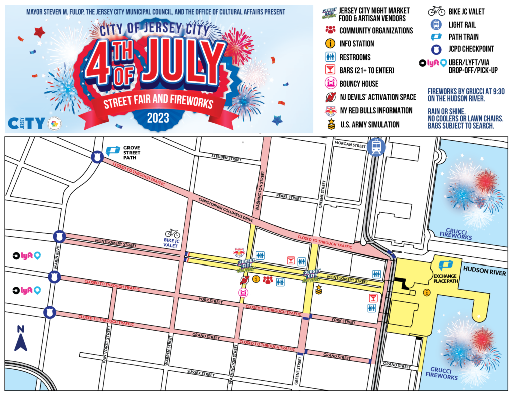 This is the map of the 4th of July event. There is a key in the top right corner of the page.