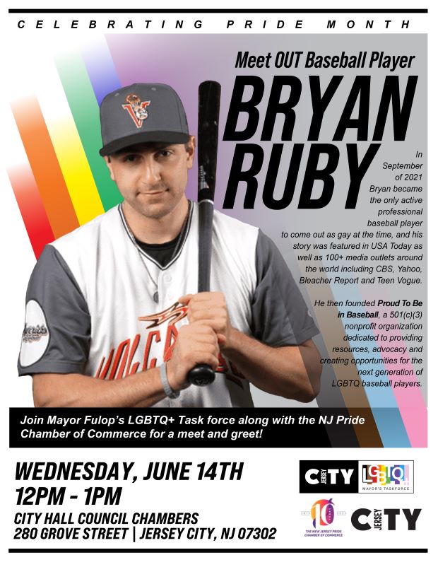 The flyer is a picture of Bryan in his uniform holding a bat. There is information about Bryan to the right of his picture with all information regarding the event listed at the bottom of the page. 