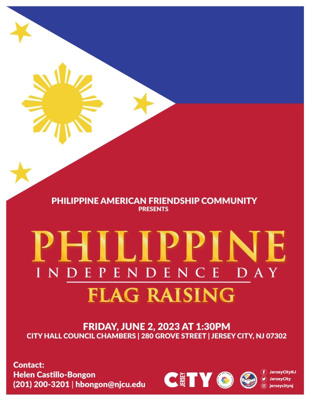 The flyer is the Philippine Flag. the center of the page down to the bottom is the announcement for the flag raising.