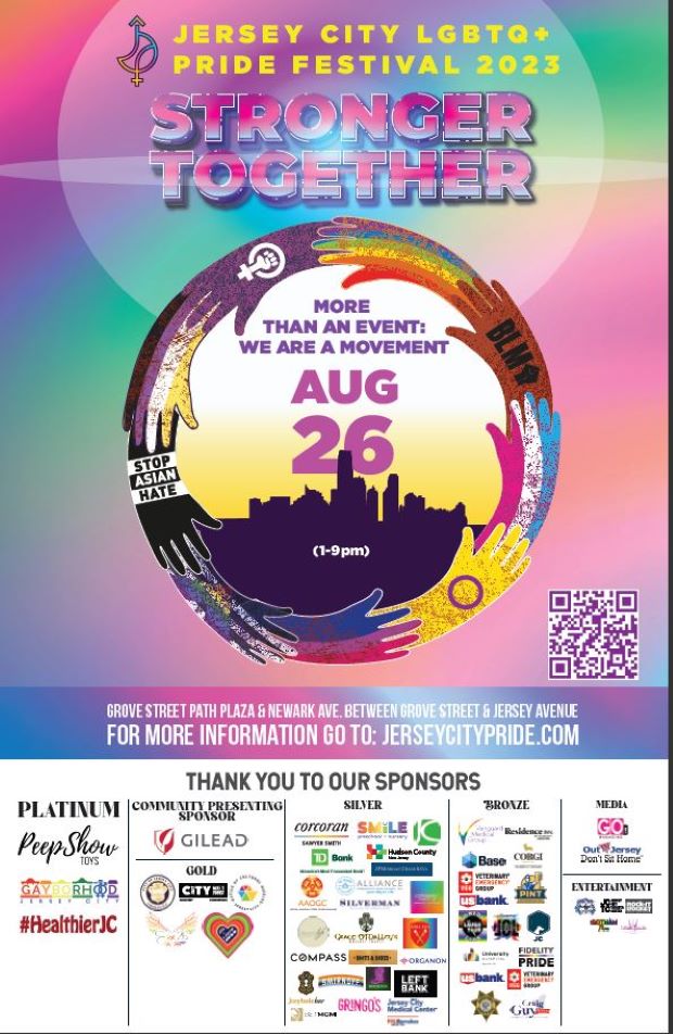 The flyer has a circle of hands in all different shades of colors and in the middle is a silhouette of a city sky line. The information is listed above the picture and in the picture in the center of the page. There is information about the sponsors and location on the bottom of the page.