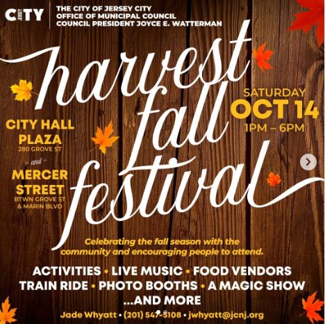 The flyer has information listed throughout the entire page with fall leaves scattered about the page.