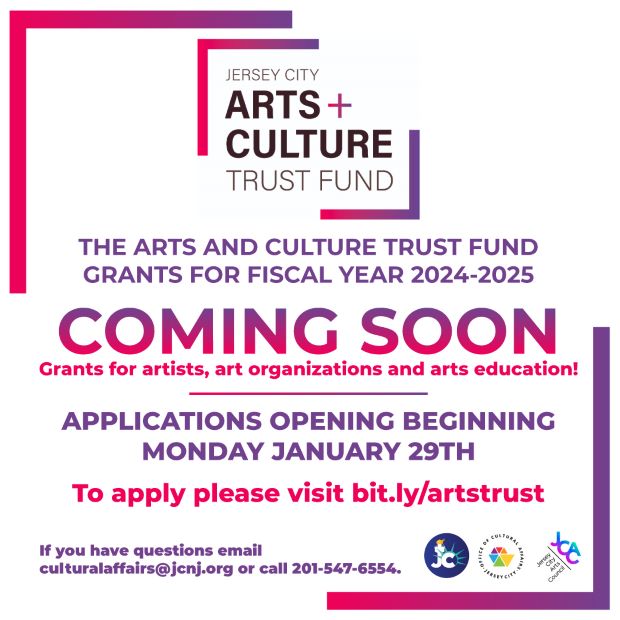 Jersey City Arts + Culture Trust Fund Applications Open January 29, 2024