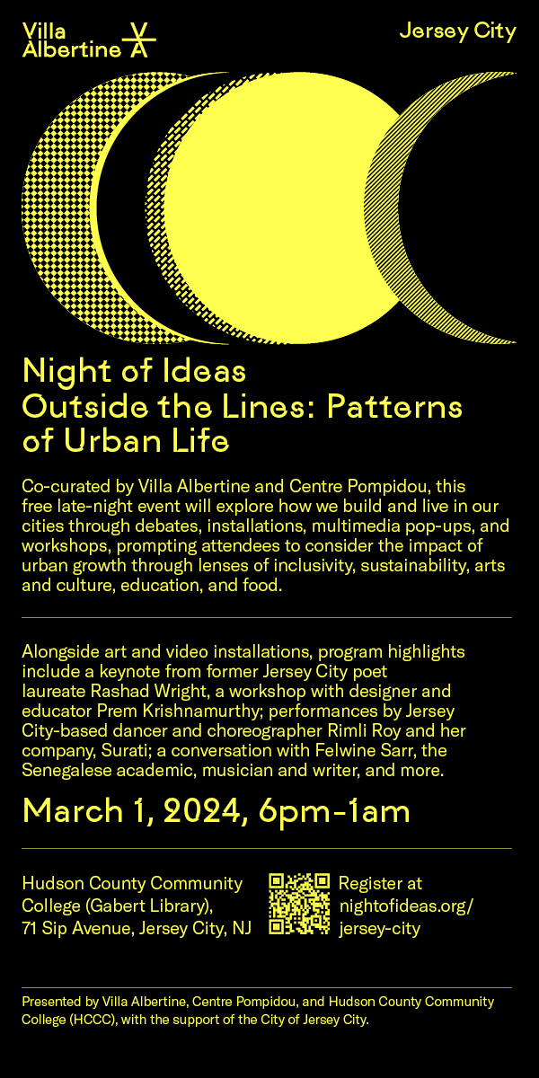 NIGHT OF IDEAS OUTSIDE THE LINES PATTERNS OF URBAN LIFE MARCH FIRST 6PM TO 1AM AT HUDSON COUNTY COMMUNITY COLLEGE (GABERT LIBRARY)