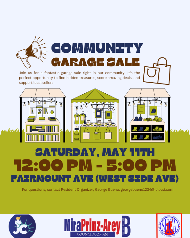 COMMUNITY GARAGE SALE 2024 SATURDAY, MAY 11TH 12 TO 5PM ON FAIRMONT AVE & WEST SIDE AVE.