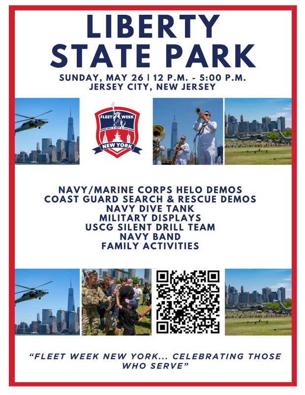 FLEET WEEK LIBERTY STATE PARK MAY 26TH FROM 12 TO 5PM